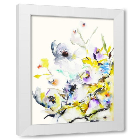 Summer Garden V White Modern Wood Framed Art Print by Johannesson, Karin
