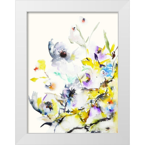 Summer Garden V White Modern Wood Framed Art Print by Johannesson, Karin