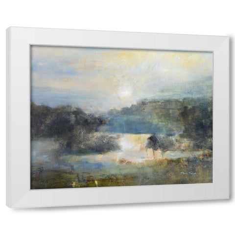 Valley Blue White Modern Wood Framed Art Print by Jennings, J Austin