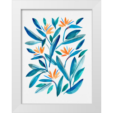 Bird of Paradise Flower 1 White Modern Wood Framed Art Print by Juncos, Cami