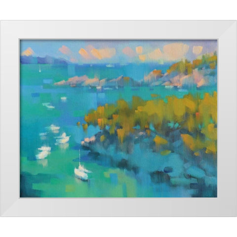 Cala Fornels II White Modern Wood Framed Art Print by Krioutchkov, Alex Hook
