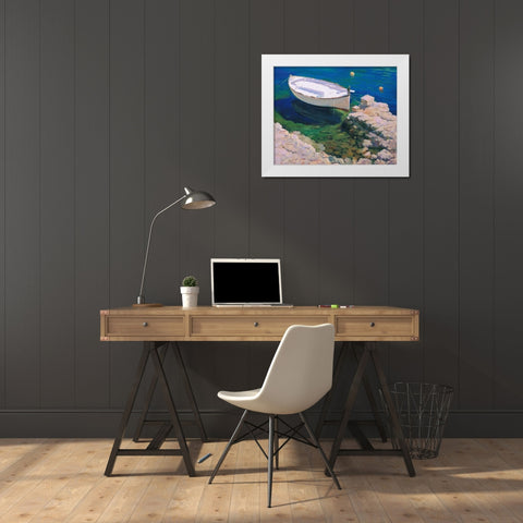 Boat White Modern Wood Framed Art Print by Krioutchkov, Alex Hook