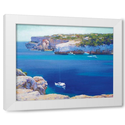 Cala Llombards White Modern Wood Framed Art Print by Krioutchkov, Alex Hook