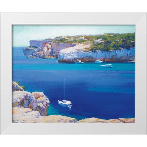 Cala Llombards White Modern Wood Framed Art Print by Krioutchkov, Alex Hook