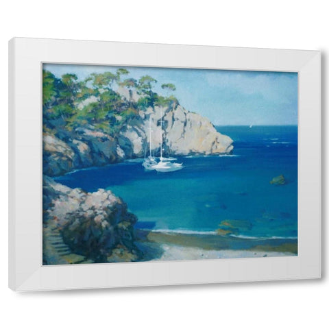 Cala Secreta White Modern Wood Framed Art Print by Krioutchkov, Alex Hook