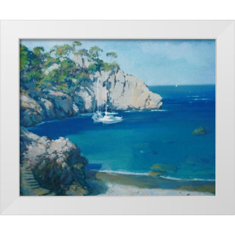 Cala Secreta White Modern Wood Framed Art Print by Krioutchkov, Alex Hook
