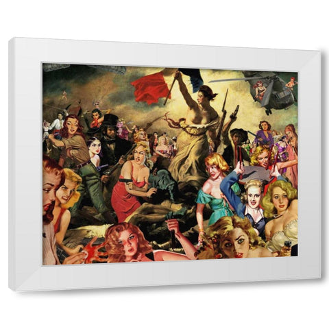 Liberty Leading White Modern Wood Framed Art Print by Kite, Barry