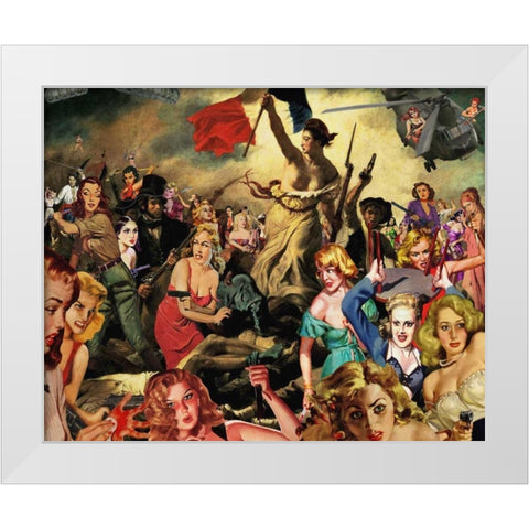 Liberty Leading White Modern Wood Framed Art Print by Kite, Barry