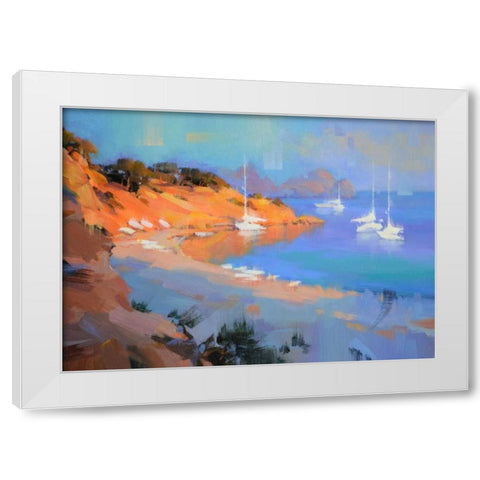 Evening Boats White Modern Wood Framed Art Print by Krioutchkov, Alex Hook