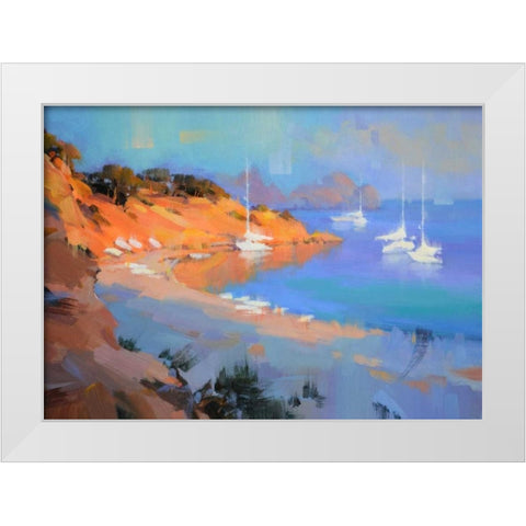 Evening Boats White Modern Wood Framed Art Print by Krioutchkov, Alex Hook