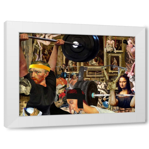 Pumping Oil White Modern Wood Framed Art Print by Kite, Barry