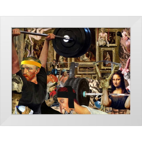 Pumping Oil White Modern Wood Framed Art Print by Kite, Barry