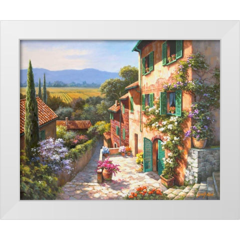 Spring in the Valley White Modern Wood Framed Art Print by Kim, Sung
