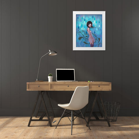 Morning Showers White Modern Wood Framed Art Print by Ketner, Jeremiah