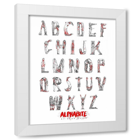 Alphabite White Modern Wood Framed Art Print by Keith, Doug