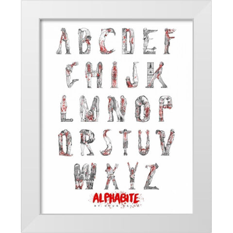 Alphabite White Modern Wood Framed Art Print by Keith, Doug