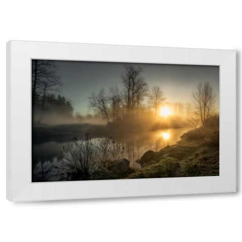 New Day Pitt Meadow White Modern Wood Framed Art Print by Kostka, Vladimir