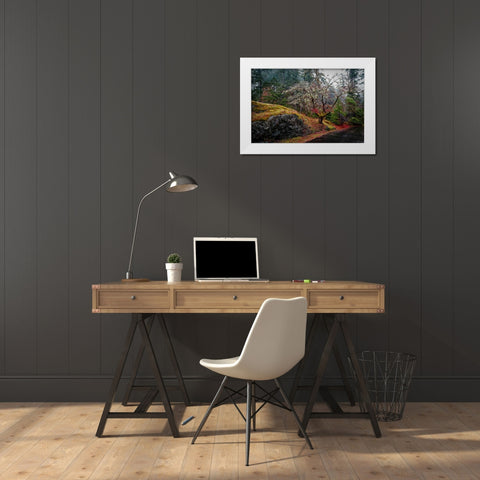 On the Road White Modern Wood Framed Art Print by Kostka, Vladimir