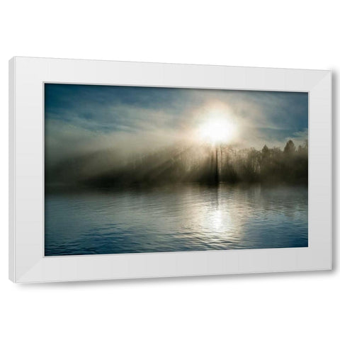 Rising above the Water White Modern Wood Framed Art Print by Kostka, Vladimir