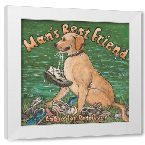 Manâ€™s Best Friend White Modern Wood Framed Art Print by Kruskamp, Janet