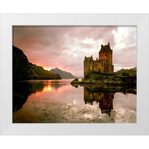 Eilean Donan, Scotland White Modern Wood Framed Art Print by Klug, Alan