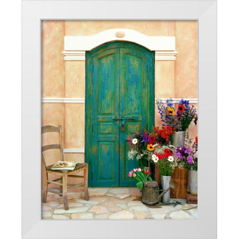Fleuriste, Provence White Modern Wood Framed Art Print by Klug, Alan