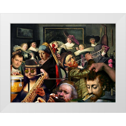 Dinner Music White Modern Wood Framed Art Print by Kite, Barry