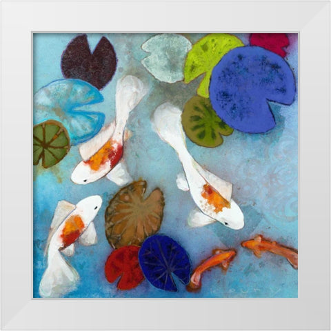 Koi 1 White Modern Wood Framed Art Print by Koury, Aleah