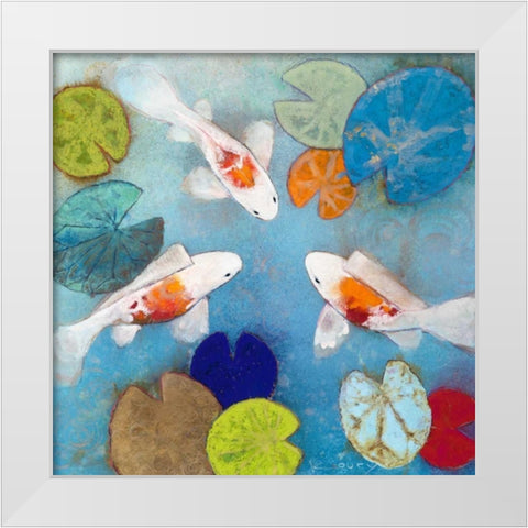 Koi 2 White Modern Wood Framed Art Print by Koury, Aleah