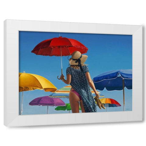 Canopies White Modern Wood Framed Art Print by Kelley, Paul