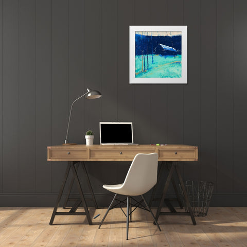 Moon Glow White Modern Wood Framed Art Print by Kelly, Mike