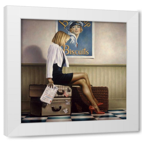 Biscuits White Modern Wood Framed Art Print by Kelley, Paul