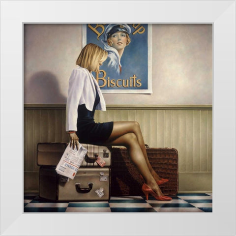 Biscuits White Modern Wood Framed Art Print by Kelley, Paul