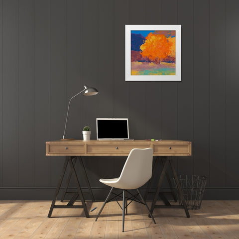Orange Maple White Modern Wood Framed Art Print by Kelly, Mike