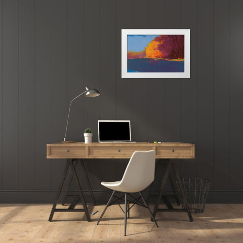 River Bank White Modern Wood Framed Art Print by Kelly, Mike