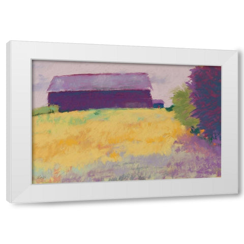 Wheat Field White Modern Wood Framed Art Print by Kelly, Mike