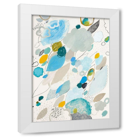 Blue Lightening White Modern Wood Framed Art Print by Kleinpeter, Maggie