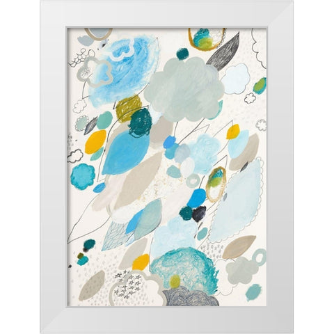 Blue Lightening White Modern Wood Framed Art Print by Kleinpeter, Maggie