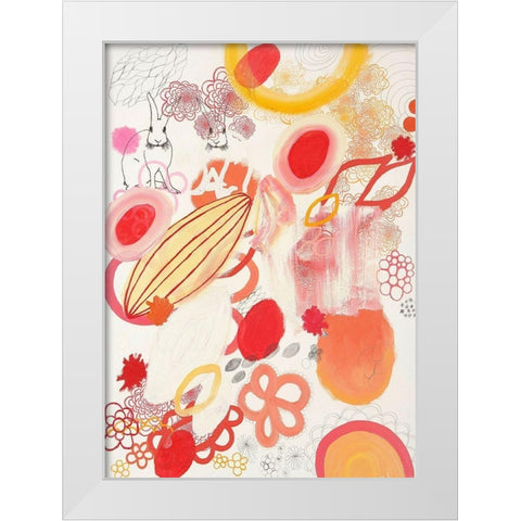 Funnie Bunnies Go To Space White Modern Wood Framed Art Print by Kleinpeter, Maggie