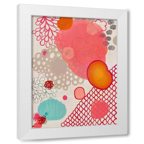 Pink Dragon Bubblegum White Modern Wood Framed Art Print by Kleinpeter, Maggie