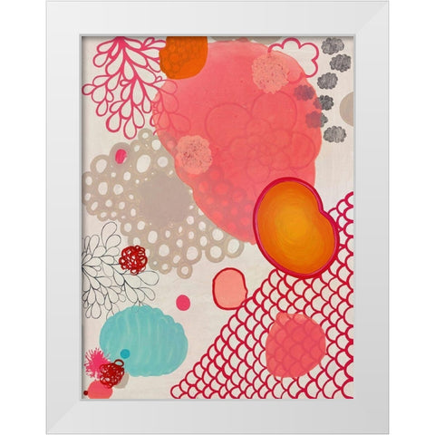 Pink Dragon Bubblegum White Modern Wood Framed Art Print by Kleinpeter, Maggie
