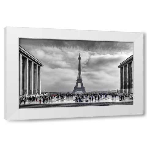 Eiffel White Modern Wood Framed Art Print by Kostka, Vladimir