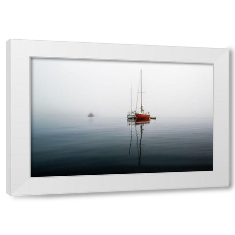 Tranquility III White Modern Wood Framed Art Print by Kostka, Vladimir