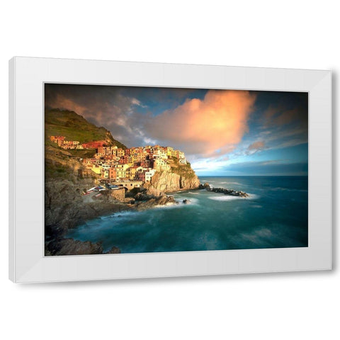Cinque Terre, Italia White Modern Wood Framed Art Print by Klug, Alan