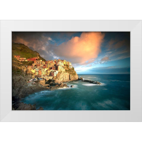 Cinque Terre, Italia White Modern Wood Framed Art Print by Klug, Alan