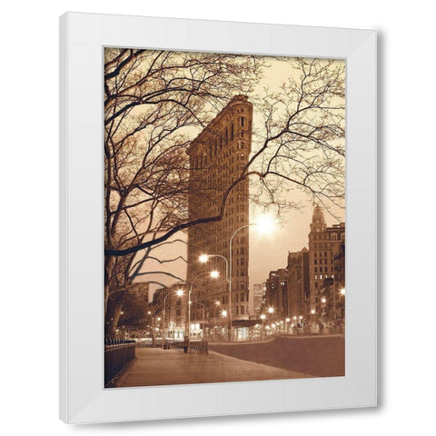 Flatiron, NYC White Modern Wood Framed Art Print by Klug, Alan