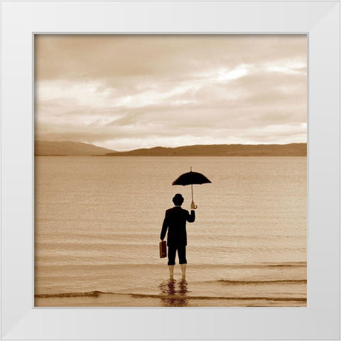 Incident at Loch Ness White Modern Wood Framed Art Print by Klug, Alan