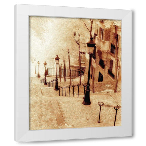 Montmartre, Paris White Modern Wood Framed Art Print by Klug, Alan
