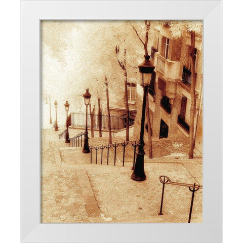 Montmartre, Paris White Modern Wood Framed Art Print by Klug, Alan