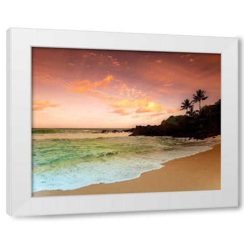 North Shore Dawn, Oahu White Modern Wood Framed Art Print by Klug, Alan
